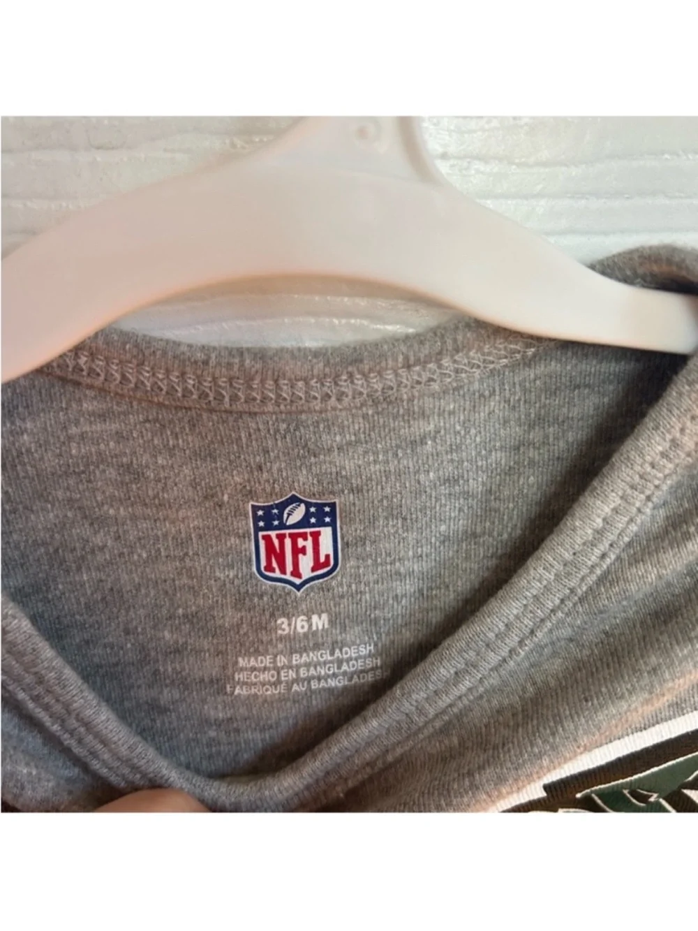 NFL Eagles Grey Baby One-Piece Bodysuit
